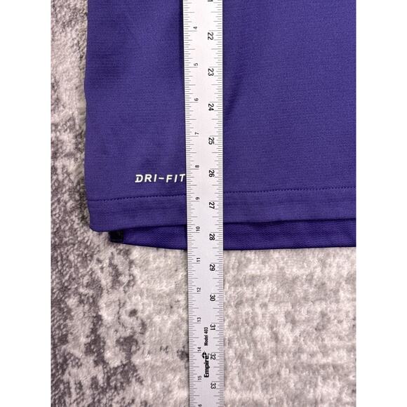 Nike Polo Shirt Medium Mens TCU Horned Frogs Dri Fit Purple - Picture 6 of 8